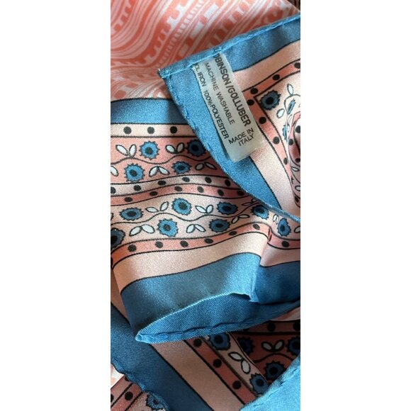 Vintage 1970’s Anne Klein Scarf FOR ROBINSON & GOLLUBER Scarf Geometric Floral - Picture 7 of 7